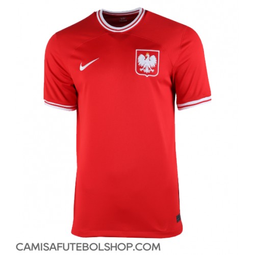 Camisa de time de futebol Polônia Replicas 2º Equipamento Feminina Mundo 2022 Manga Curta
